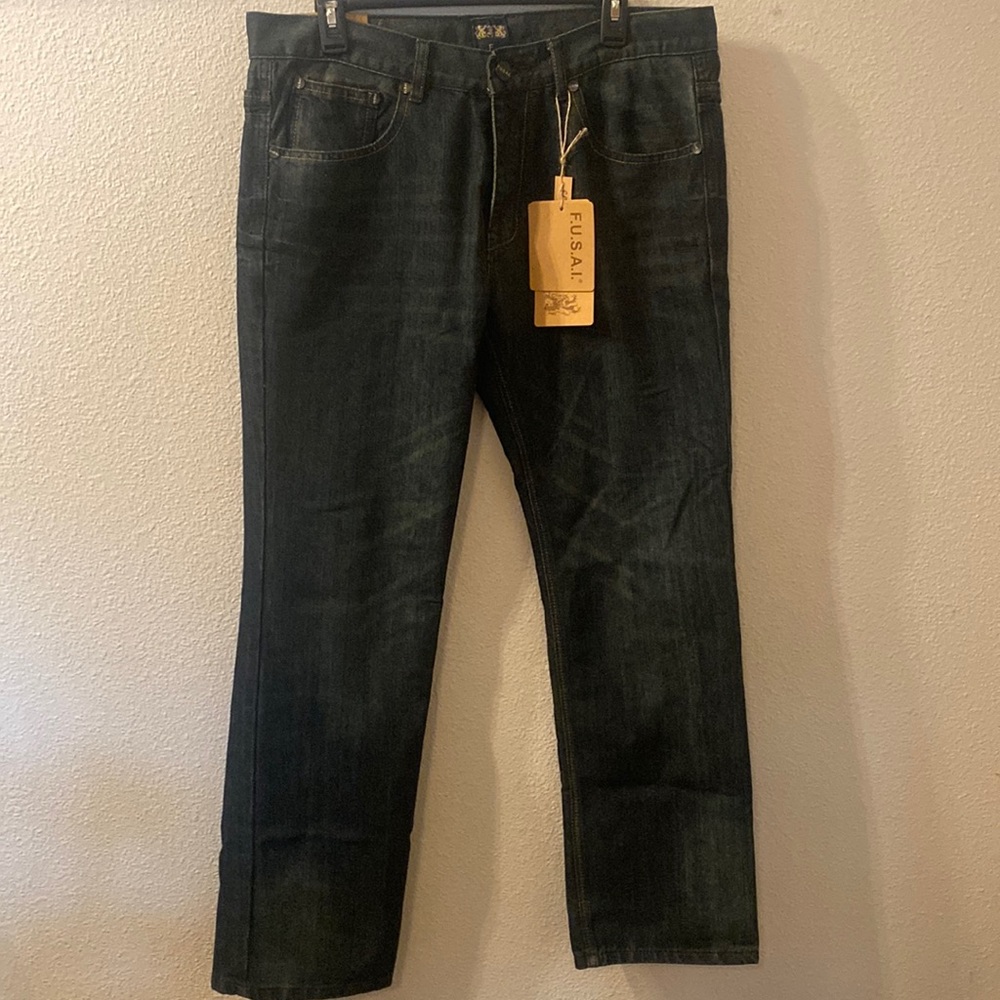 NWT F.U.S.A.I dark wash jeans size 36X32